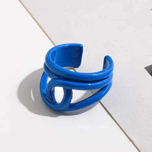 3 pc Geometric Open Ring Set - Picture 2 of 4